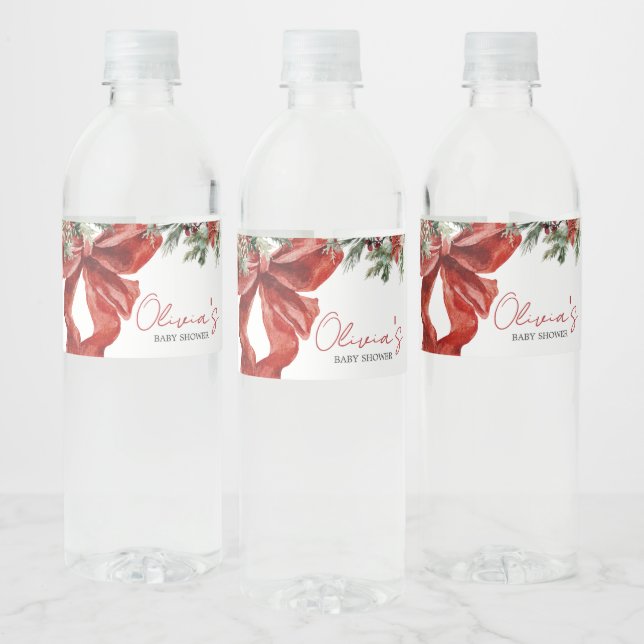 Étiquette Pour Bouteilles D'eau Joyeux petit Baby shower de Noël (Bouteilles)