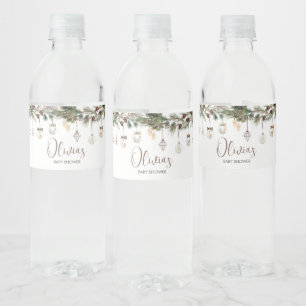 Étiquette Pour Bouteilles D'eau Joyeux petit Baby shower de Noël