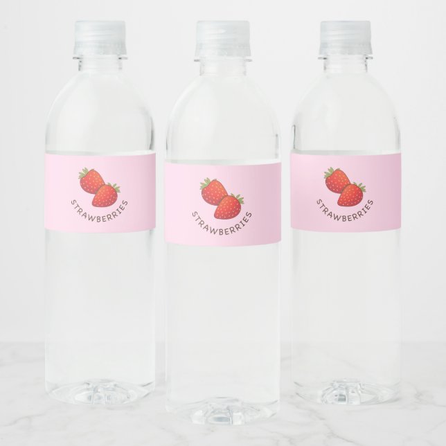 Étiquette Pour Bouteilles D'eau Jus de fraises (Bouteilles)