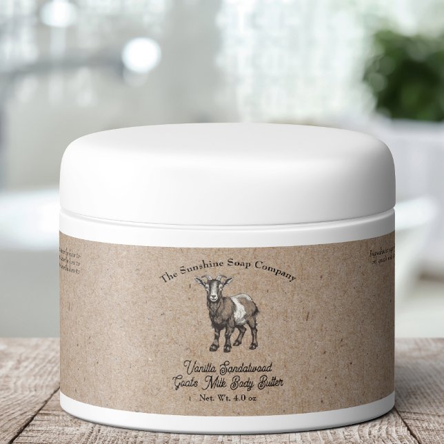 Étiquette Pour Bouteilles D'eau Kraft style papier Chèvre Lait Cosmétique Étiquett (Créateur téléchargé)