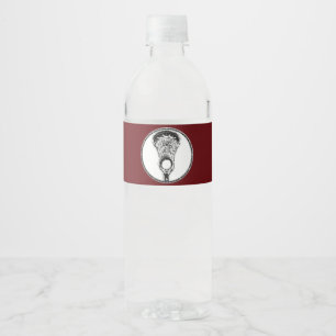 Étiquette Pour Bouteilles D'eau Lacrosse Sports Maroon