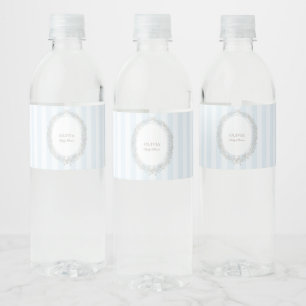 Étiquette Pour Bouteilles D'eau Laduree French Caffee Boulangerie Blue Stripe