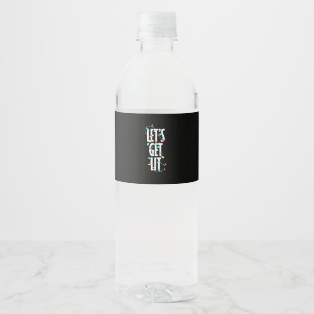 Étiquette Pour Bouteilles D'eau Laissons la lumière de Noël (Devant)