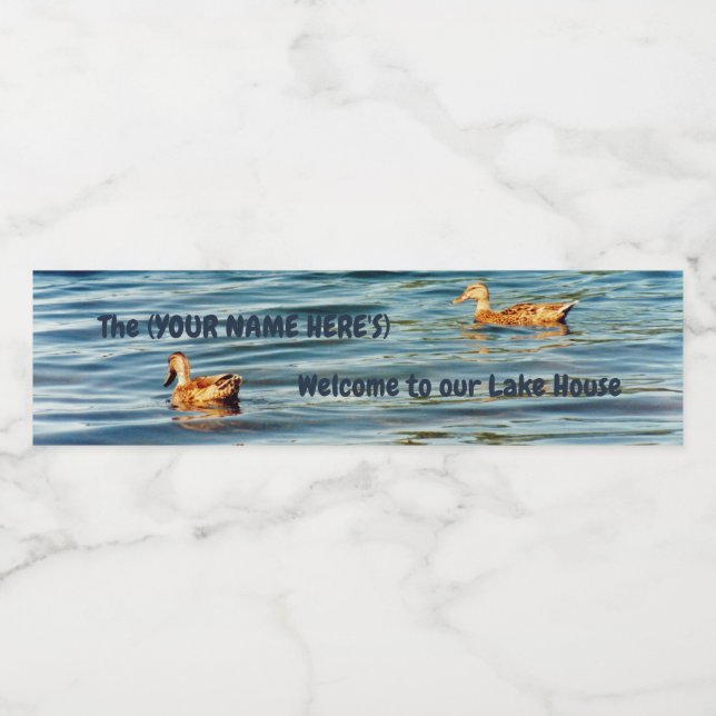 Étiquette Pour Bouteilles D'eau Lake House (Étiquettes simples)