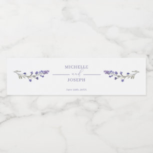 Étiquette Pour Bouteilles D'eau Lavender Bliss Elegant Mariage aquarelle