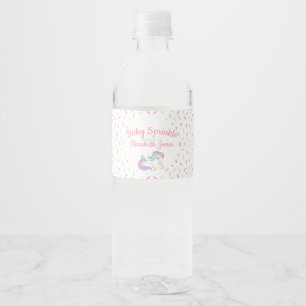 Étiquette Pour Bouteilles D'eau Le bébé en pastel de licorne arrosent