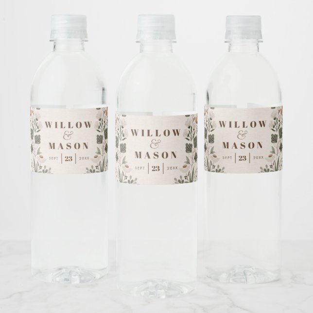 Étiquette Pour Bouteilles D'eau Les Noces populaires Boho modernes Faveurs (Bouteilles)