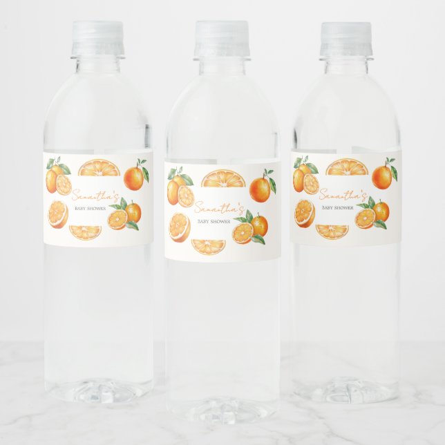 Étiquette Pour Bouteilles D'eau Little Cutie Orange Baby Shower (Bouteilles)