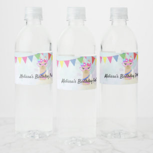 Étiquette Pour Bouteilles D'eau Llama diva heureux anniversaire design personnalis