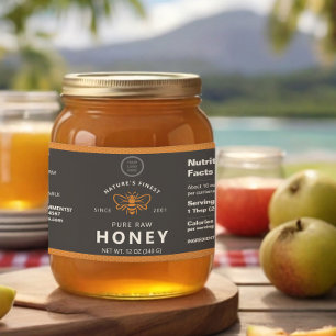 Étiquette Pour Bouteilles D'eau Logo personnalisé Honeycomb Apiary Wraparound Étiq