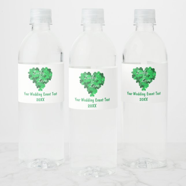Étiquette Pour Bouteilles D'eau Lucky In Love, Événement Mariage (Bouteilles)