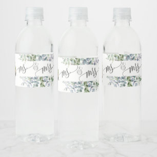 Étiquette Pour Bouteilles D'eau M. & Mme Eucalyptus Étiquette de bouteille d'eau