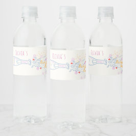 Étiquette Pour Bouteilles D'eau Main Whimsical tiré Floral Bachelorette Party