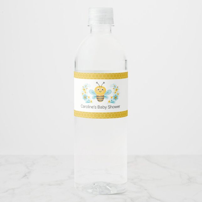 Étiquette Pour Bouteilles D'eau Mama to Bee Baby shower (Devant)