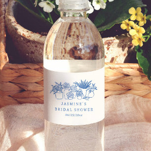 Étiquette Pour Bouteilles D'eau Marché aux Fleurs Mariage Lavis