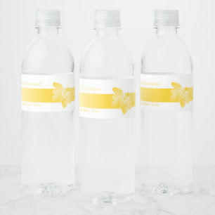 Étiquette Pour Bouteilles D'eau Mariage Bouteille d'eau Étiquette Papillon jaune
