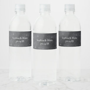 Étiquette Pour Bouteilles D'eau Mariage céleste de nuit étoilé