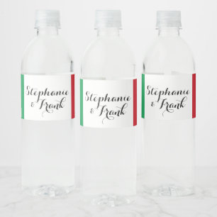 Étiquette Pour Bouteilles D'eau Mariage couleur drapeau italien