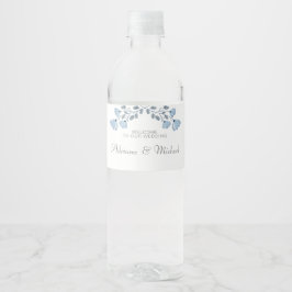 Étiquette Pour Bouteilles D'eau Mariage d'accueil personnalisé simple Dusty Blue