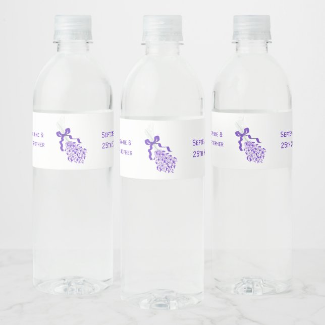 Étiquette Pour Bouteilles D'eau Mariage de conception de lavande (Bouteilles)