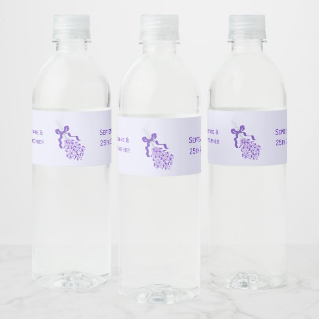 Étiquette Pour Bouteilles D'eau Mariage de conception de Lavande (Bouteilles)