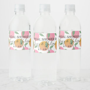 Étiquette Pour Bouteilles D'eau Mariage de fruits de la pêche aux agrumes