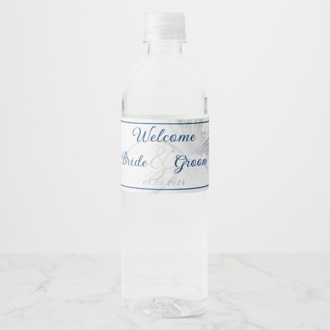 Étiquette Pour Bouteilles D'eau Mariage de Sandy Beach (Devant)