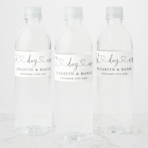 Étiquette Pour Bouteilles D'eau Mariage de script du coeur le jour meilleur