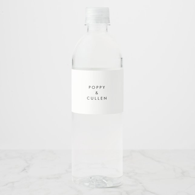 Étiquette Pour Bouteilles D'eau Mariage de typographie chic (Devant)