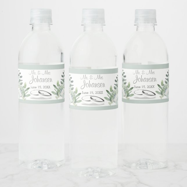 Étiquette Pour Bouteilles D'eau Mariage d'eucalyptus (Bouteilles)