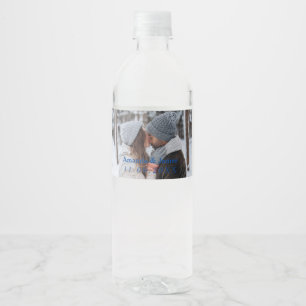 Étiquette Pour Bouteilles D'eau Mariage élégant Photo favorise rustique