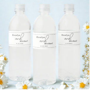 Étiquette Pour Bouteilles D'eau Mariage Élégant Simple