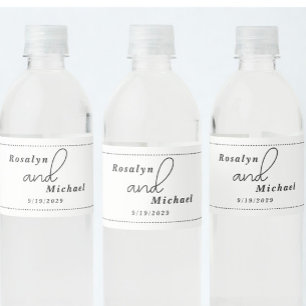 Étiquette Pour Bouteilles D'eau Mariage Élégant Simple