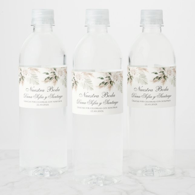 Étiquette Pour Bouteilles D'eau Mariage espagnol Boho (Bouteilles)
