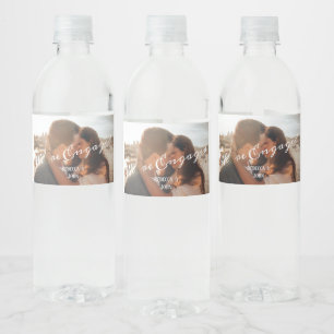 Étiquette Pour Bouteilles D'eau Mariage Fiançailles Calligraphie Moderne Photo 