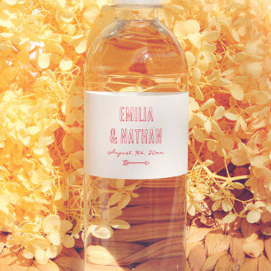 Étiquette Pour Bouteilles D'eau Mariage original rétro coup de foudre Cupidon dess