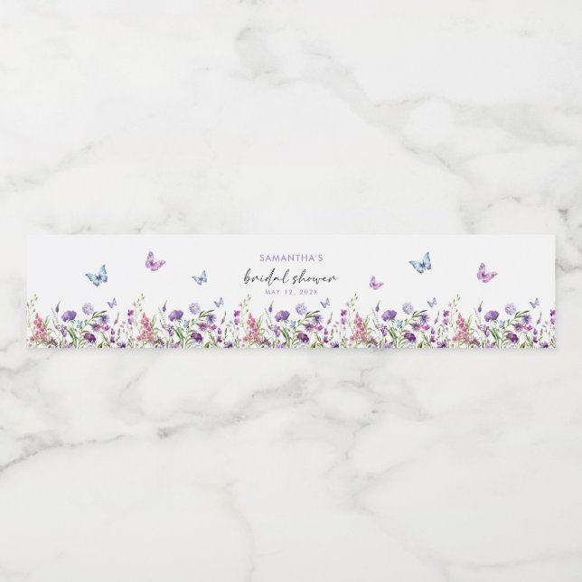 Étiquette Pour Bouteilles D'eau Mariage papillons modernes (Étiquettes simples)
