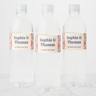 Étiquette Pour Bouteilles D'eau Mariage rétro du milieu du siècle