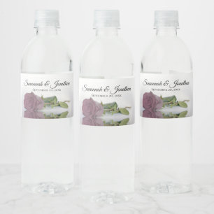 Étiquette Pour Bouteilles D'eau Mariage romantique Dusty Mauve Rose élégant