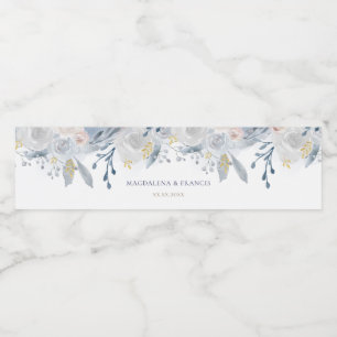 Étiquette Pour Bouteilles D'eau mariage rose bleu pâle