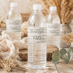 Étiquette Pour Bouteilles D'eau mariage rustique vintage campagne bois de grange