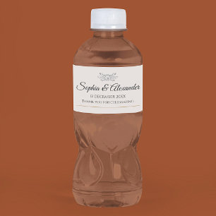 Étiquette Pour Bouteilles D'eau Mariage simple élégant personnalisé sur mesure