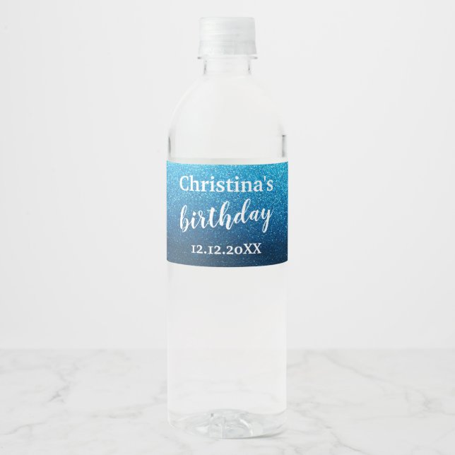 Étiquette Pour Bouteilles D'eau Mariages de fêtes d'anniversaire modernes et éléga (Devant)