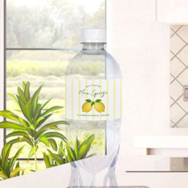 Étiquette Pour Bouteilles D'eau Mariée au citron Main Squeeze (Créateur téléchargé)