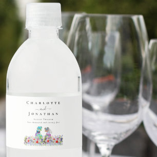 Étiquette Pour Bouteilles D'eau Mariés dinosaures personnalisés pour mariage