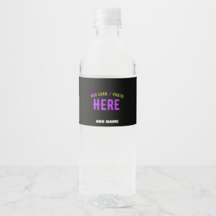 ÉTIQUETTE POUR BOUTEILLES D'EAU MARQUE VERIFIEE NOIRE PERSONNALISABLE MODERNE ET C