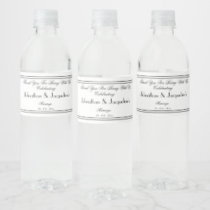 Étiquette Pour Bouteilles D'eau Merci Favoriser un mariage romantique élégant Favo