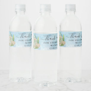 Étiquette Pour Bouteilles D'eau Merci Gazebo fleurs colombes Mariage Luxe