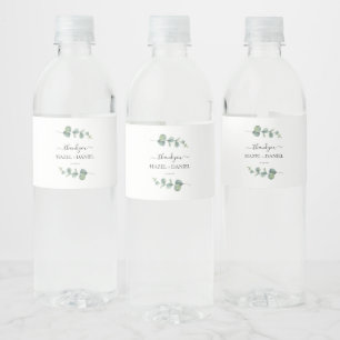 Étiquette Pour Bouteilles D'eau Merci Mariage Eucalyptus