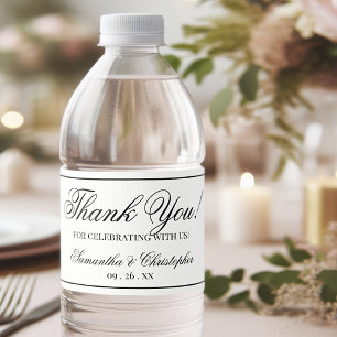 Étiquette Pour Bouteilles D'eau Merci Mariage minimaliste simple et élégant